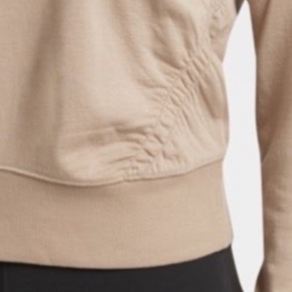 Athleta Sundown Puckered Brownstone Beige Sweatshirt - Picture 3 of 12
